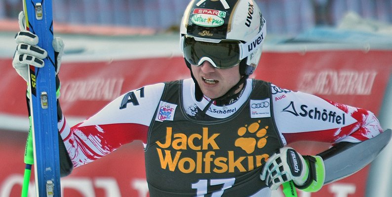 Hannes Reichelt, terzo classificato nel supergigante della Val Gardena edizione 2014