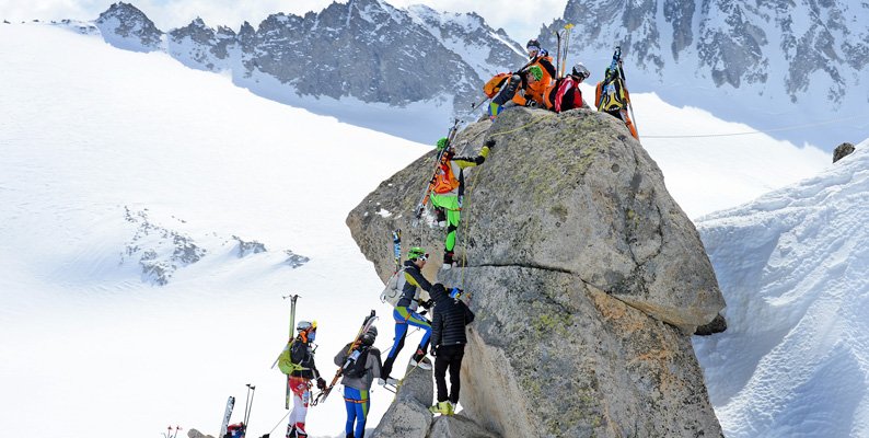 Adamello Ski Raid 2015, il passaggio del Cannone - Foto Piazzi-Modica
