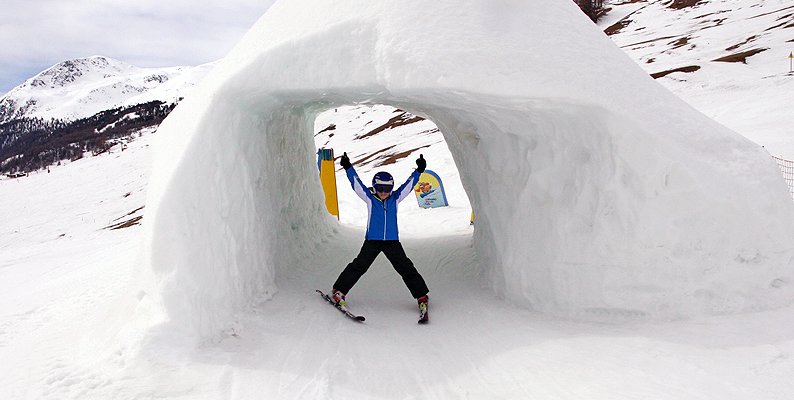 Tunnel di neve a Livigno