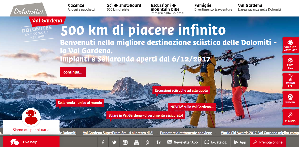 www.valgardena.it la Val Gardena online