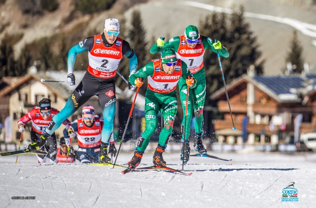 Pellegrino-De Fabiani, doppietta nella sprint di sci di fondo a Cogne