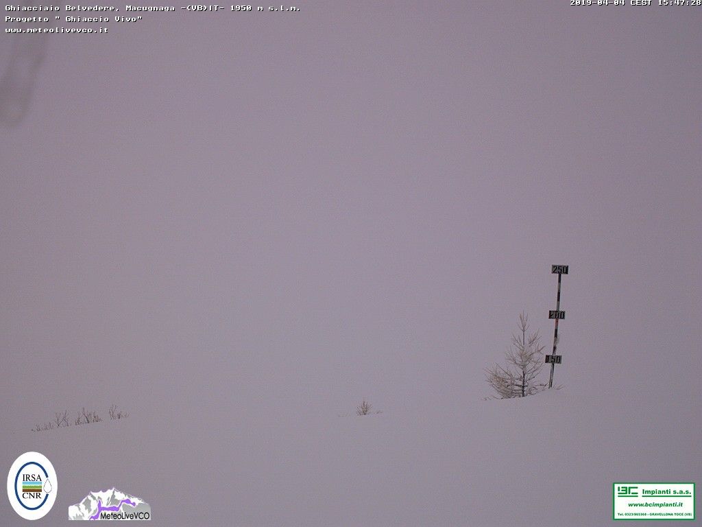 Nevicata al Belvedere di Macugnaga, 4 aprile 2019