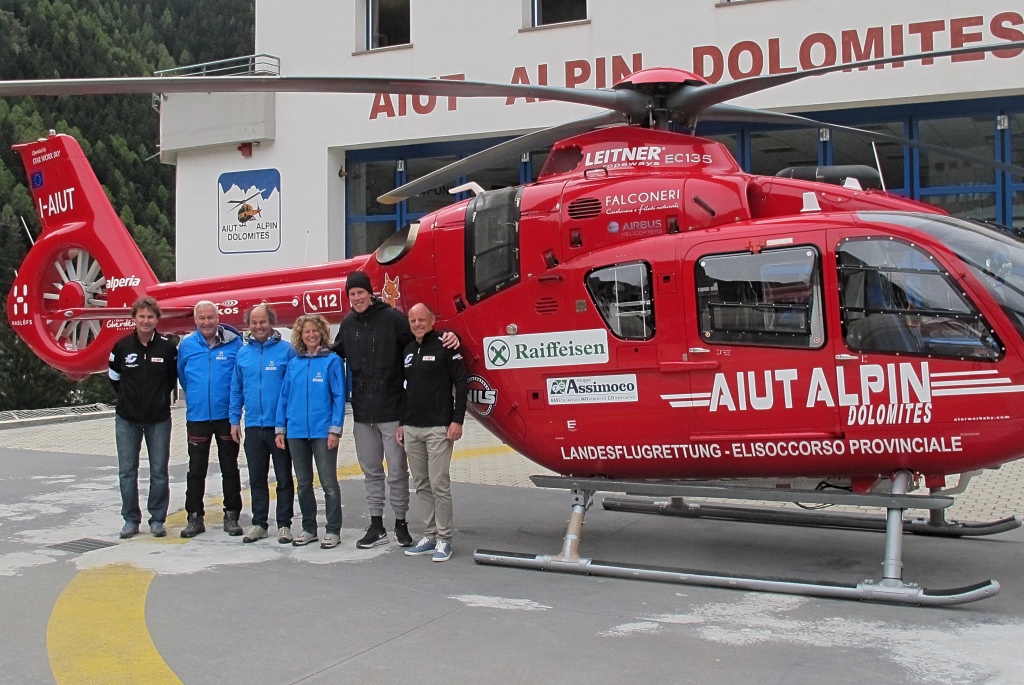 Marc Gisin ringrazia l'Aiut Alpin della Val Gardena