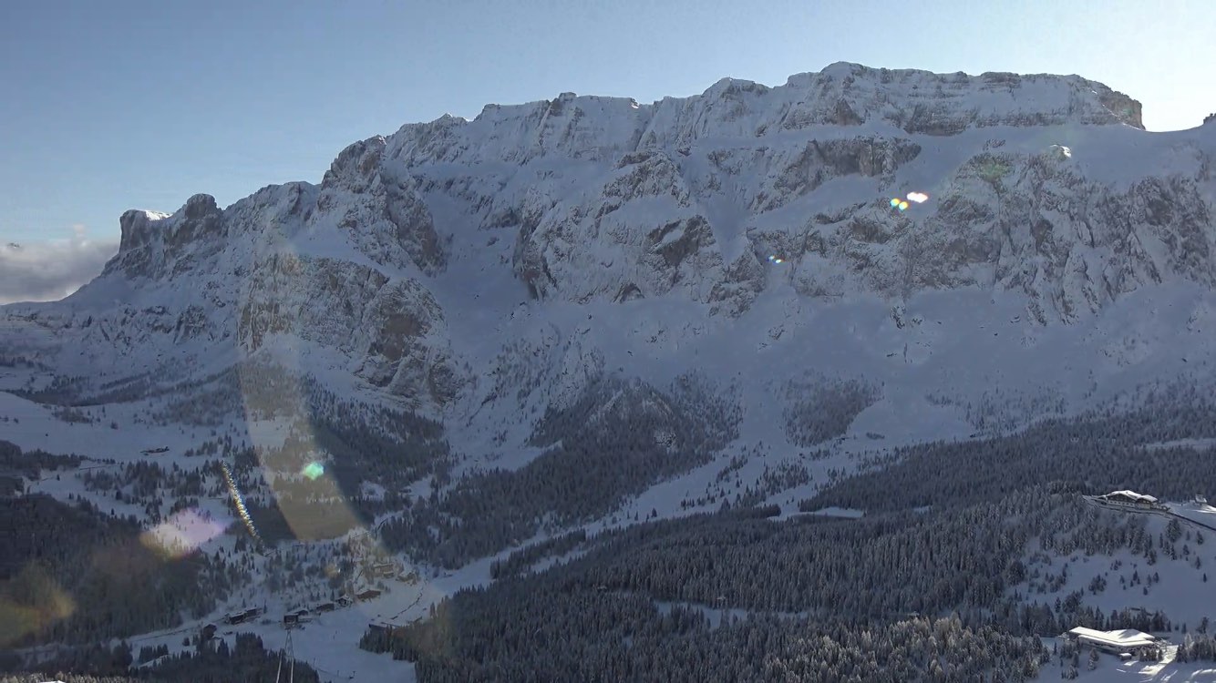 Neve in Val Gardena: Gruppo del Sellaronda dal Piz Sella, 18 novembre 219