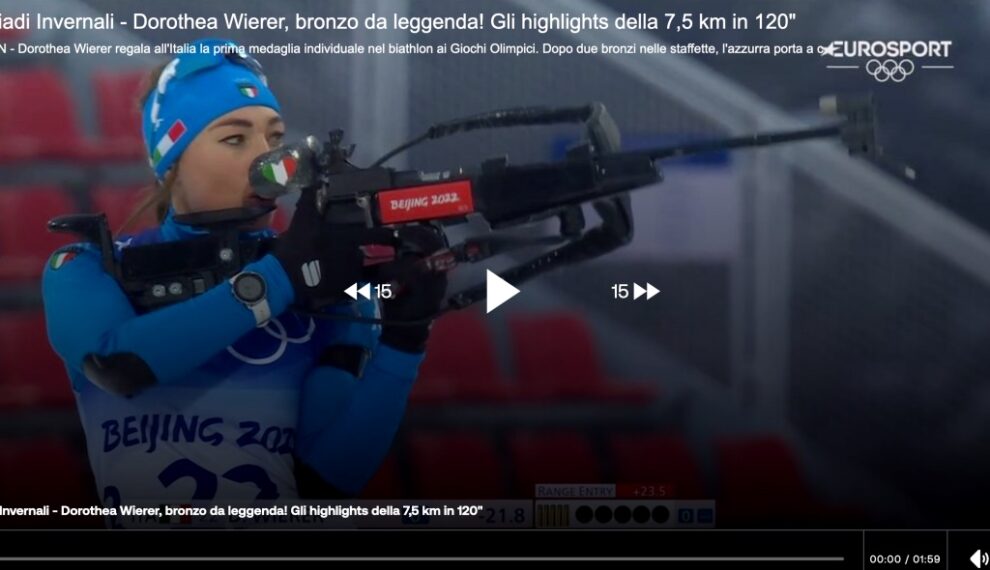 Pechino 2022: VIDEO Dorotea Wierer bronzo nella 7,5 km di biathlon