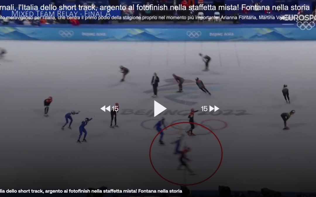 Olimpiadi Pechino 2022: video argento staffetta mista Short Track