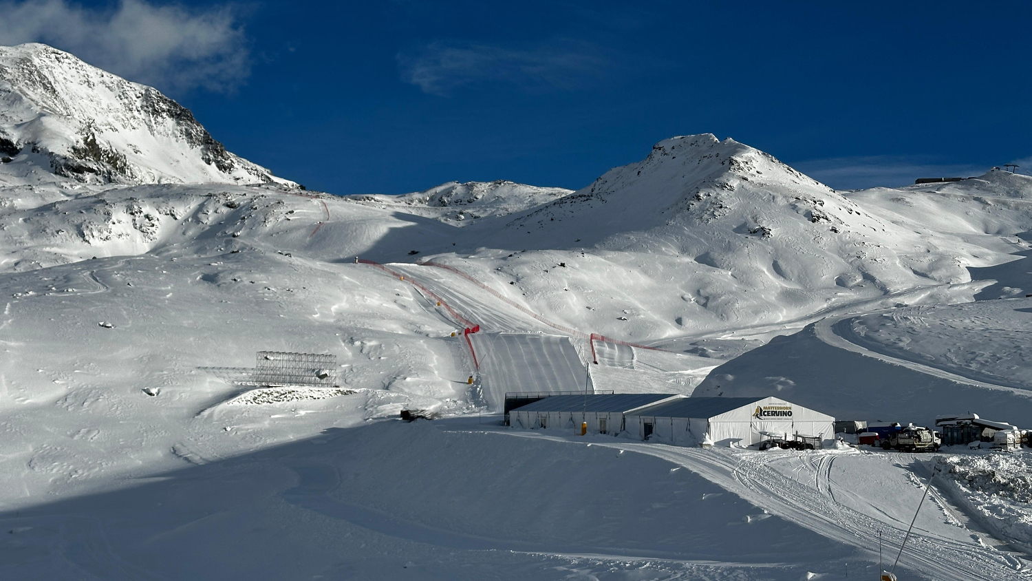Audi Fis Ski World Cup, Matterhorn Cervino Speed Opening, Breuil-Cervinia (AO), condizioni di innevamento eccezionali a Cime Bianche Laghi. Photo credit: MCSO Organizing committee