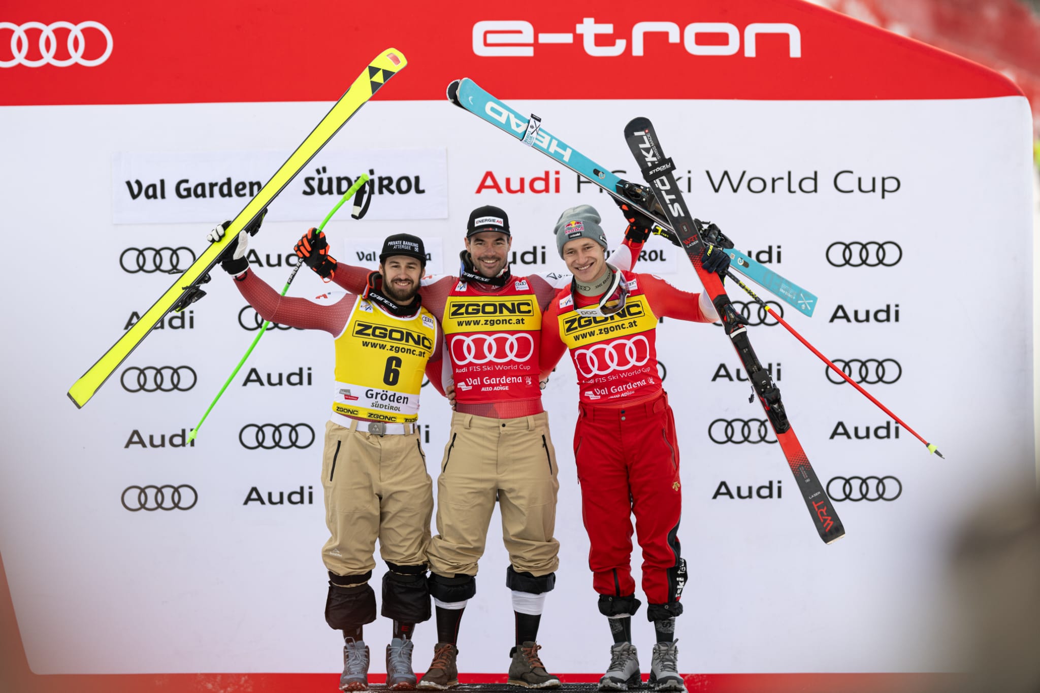 Top 3 Super-G Val Gardena 15 dicembre 2023 - foto (credits: Saslong Classic Club