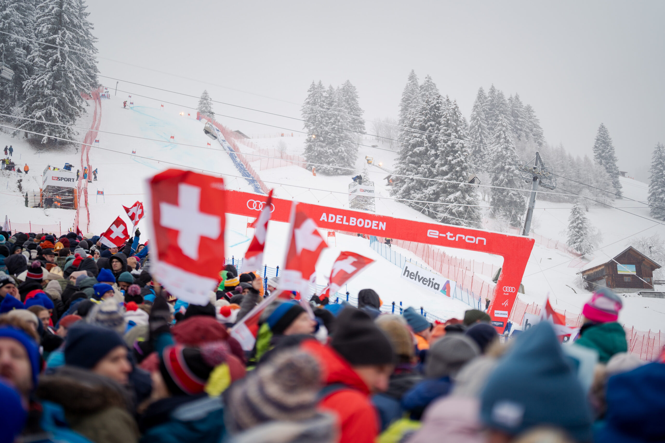 Impression während dem 2. Lauf des Riesenslalom vom Audi Fis Ski Weltcup Adelboden fotografiert am Samstag, 6. Januar 2024 in Adelboden. (Ski Weltcup Adelboden / Manuel Lopez)