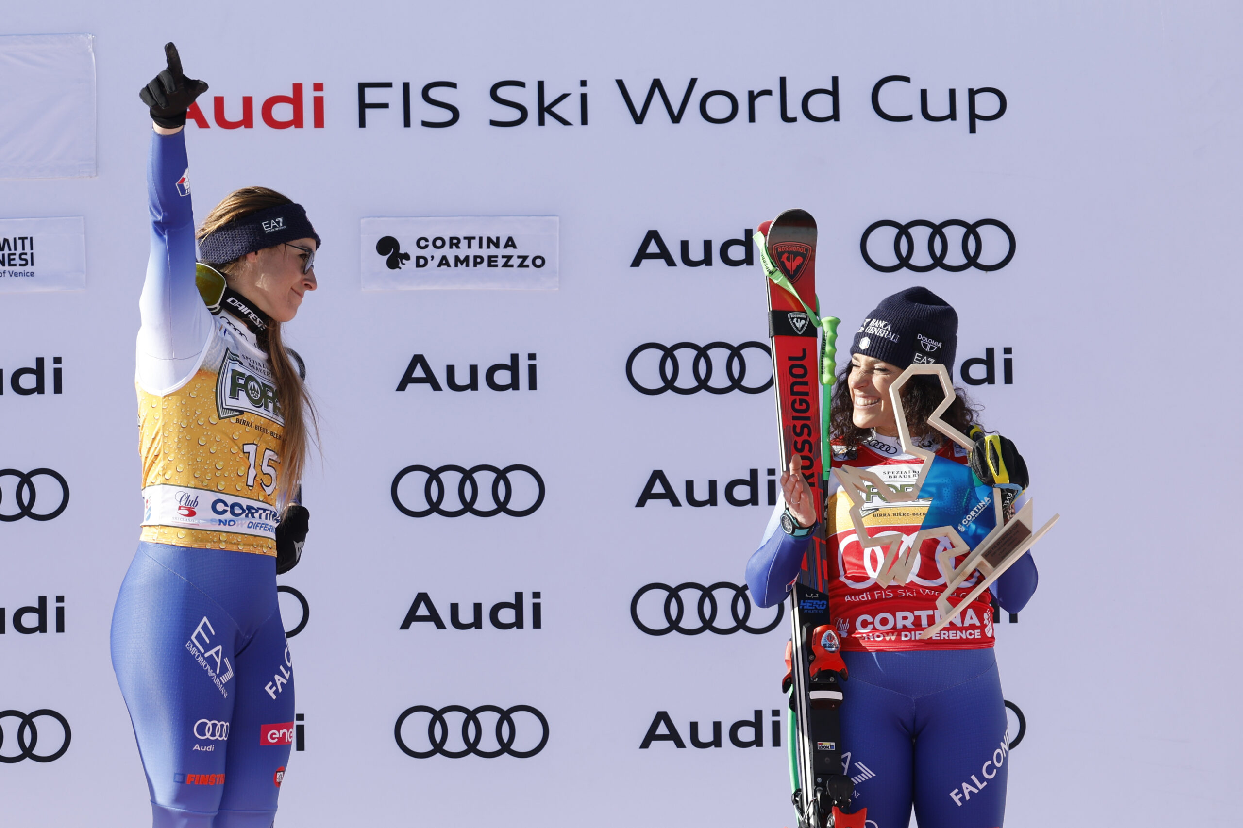 FIS SKI WOLD CUP 2024-2025. Sofia Goggia (ITA) Federica Brignone (ITA) Cortina dAmpezzo (ITA) 18/01/2025 Photo: Alessandro Trovati/Pentaphoto