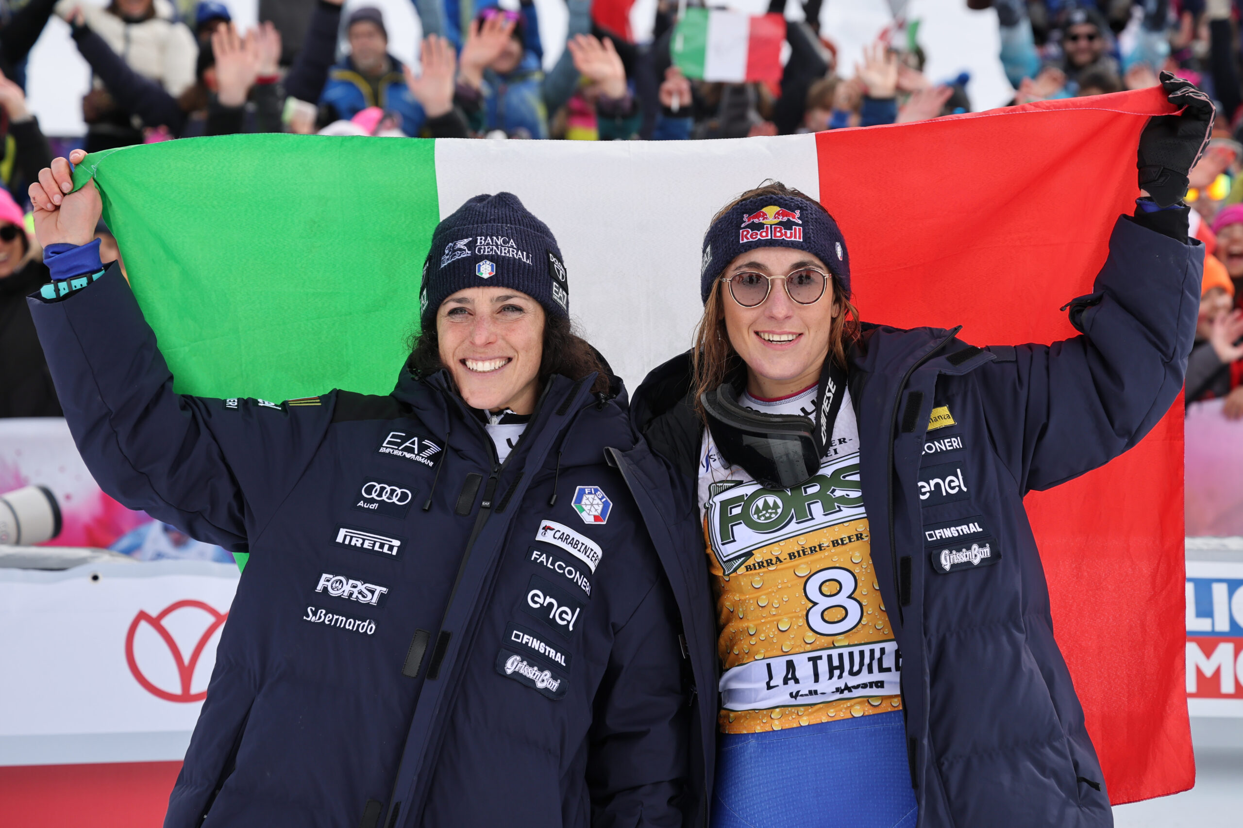 Fis Alpine Ski World Cup 2024/2025. Sofia Goggia (ITA) Federica Brignone (ITA) La Thuile (ITA), 13/03/2025 Photo: Marco Trovati/Pentaphoto
