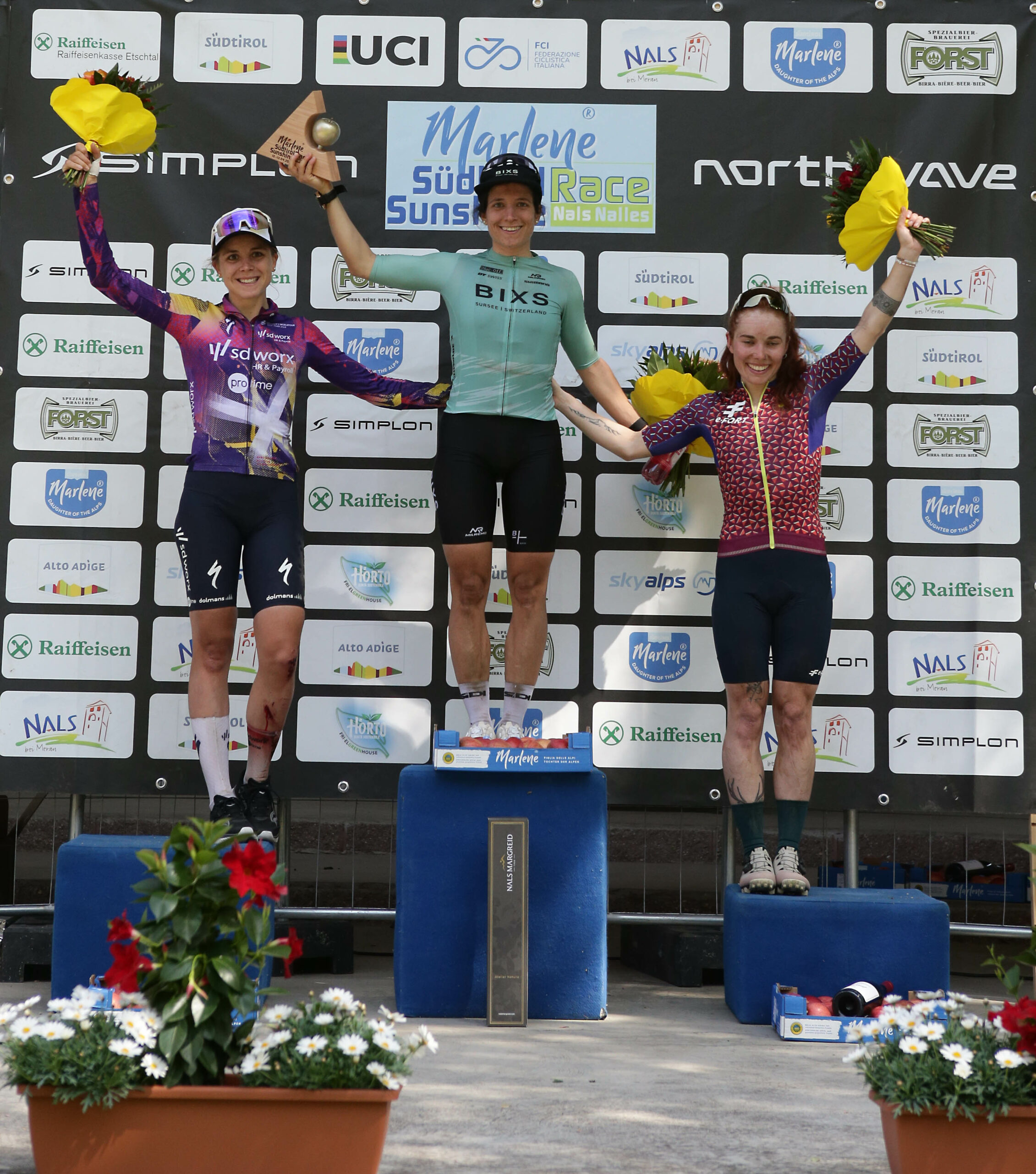 Podio Elite Women Marlene Südtirol Sunshine Race 2025 - foto Newspower.it Trento