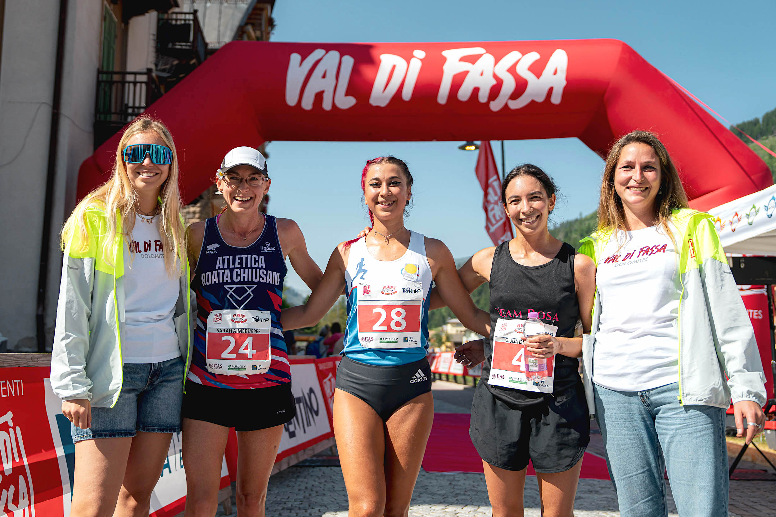 Podio femminile 1ª tappa Val di Fassa Runnig 2025, Moena 22.06.2025