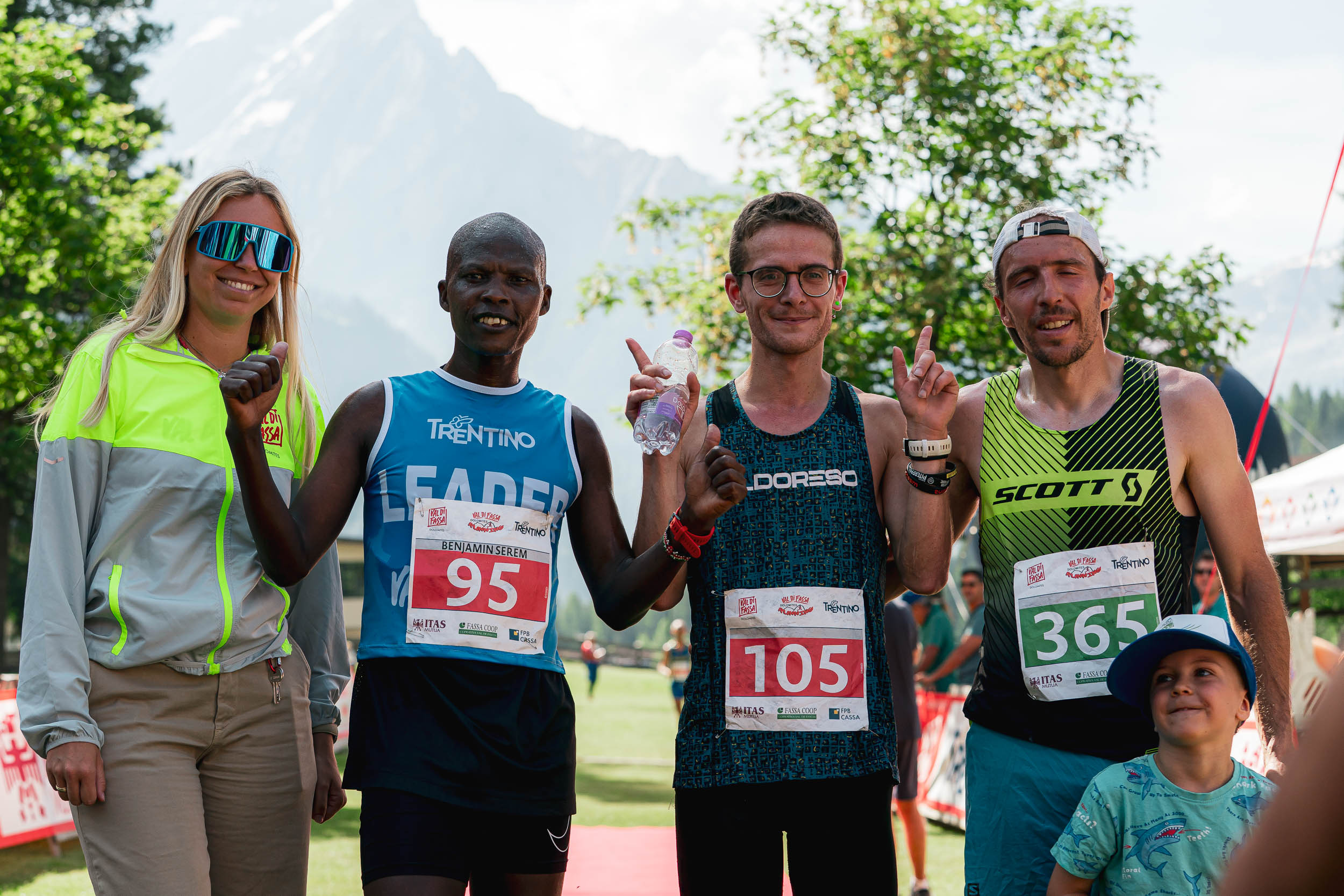 Podio maschile della 2ª tappa della Val dio Fassa Running 2025 - Canazei, 23.06.2025, foto Mattia Rizzi