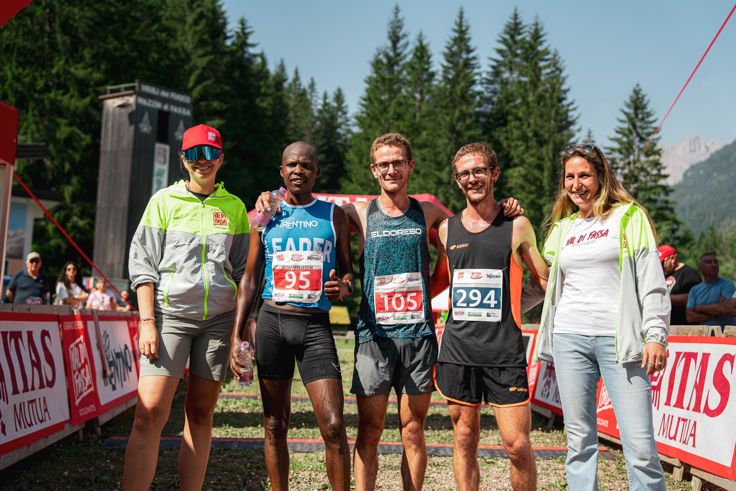 Val di Fassa Running 2025, podio maschile 4ª tappa - foto Mattia Rizzi