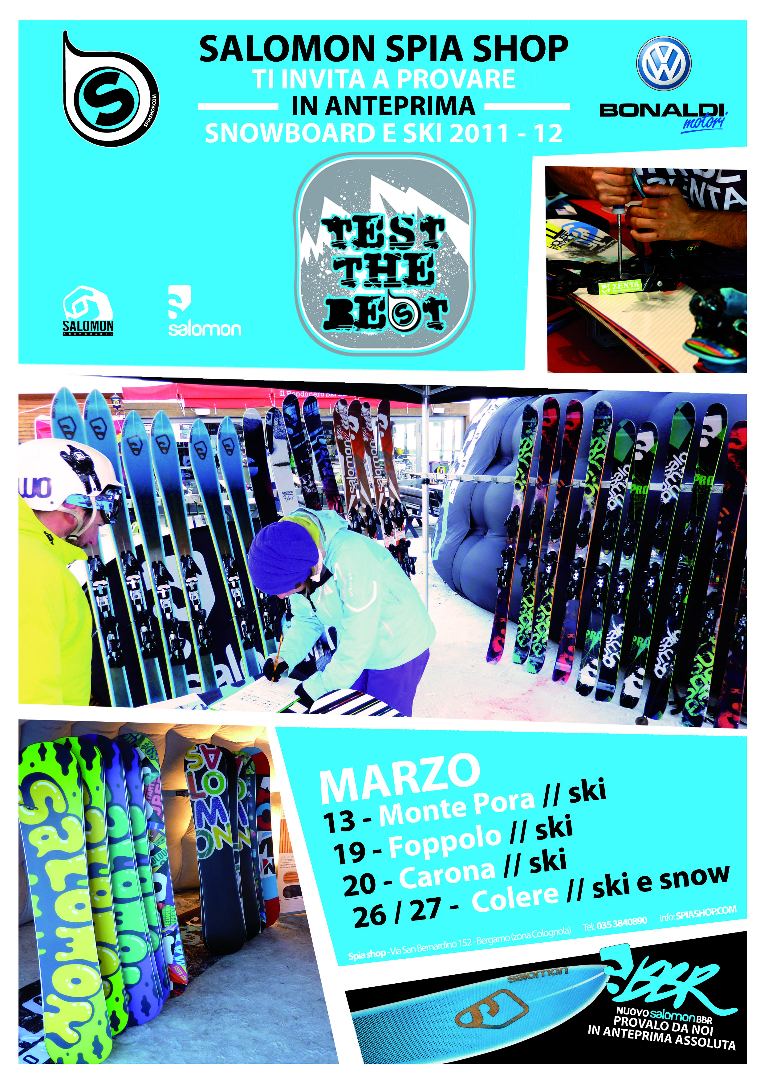 Salomon Spia Shop propone test di sci e snowboard 2011/2012