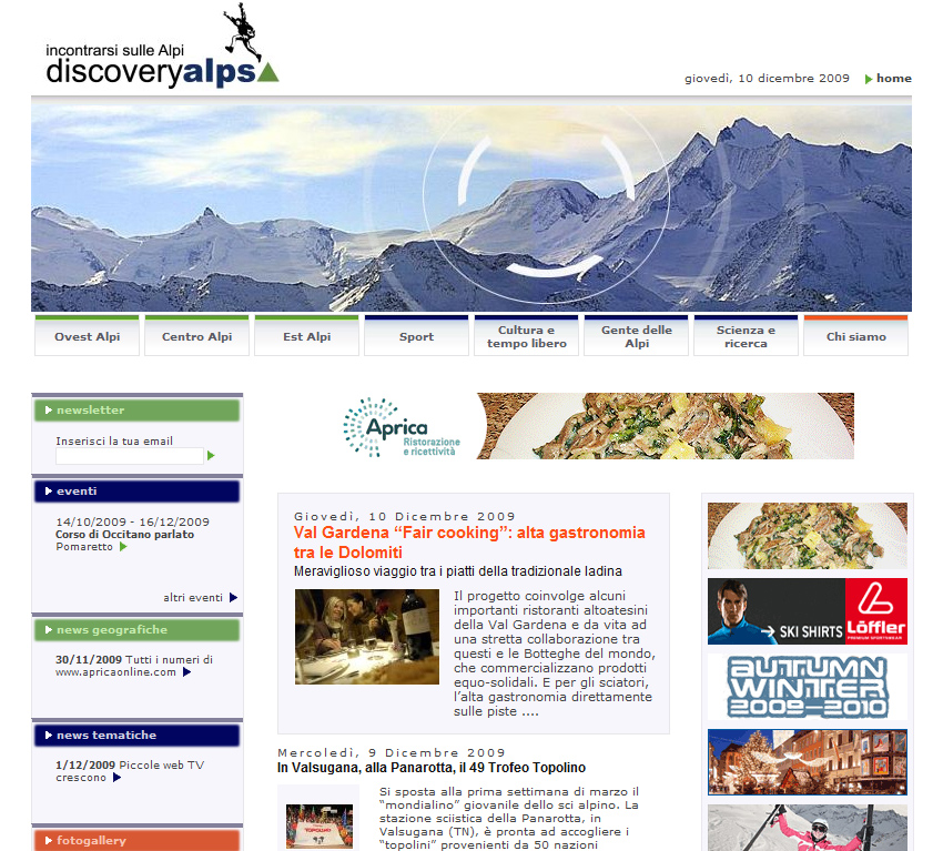 DiscoveryAlps: Ã¨ on line la nuova versione