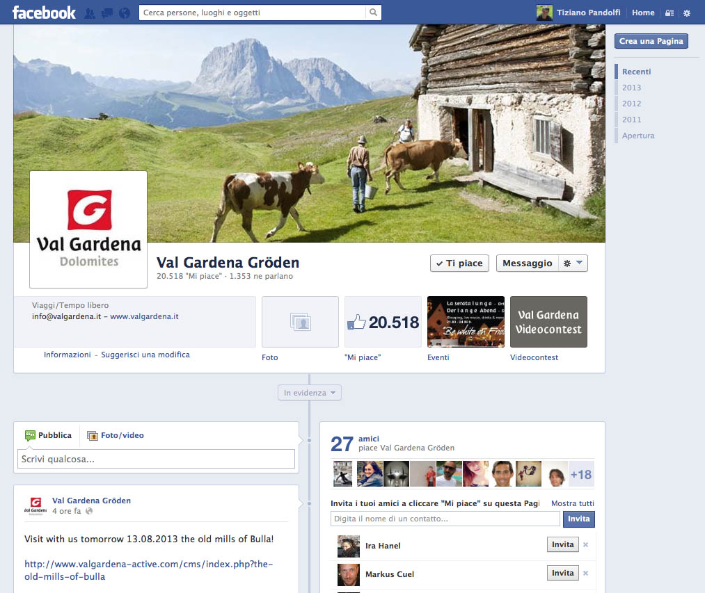Val Gardena Facebook, al via il concorso video dedicato a tutti i fan