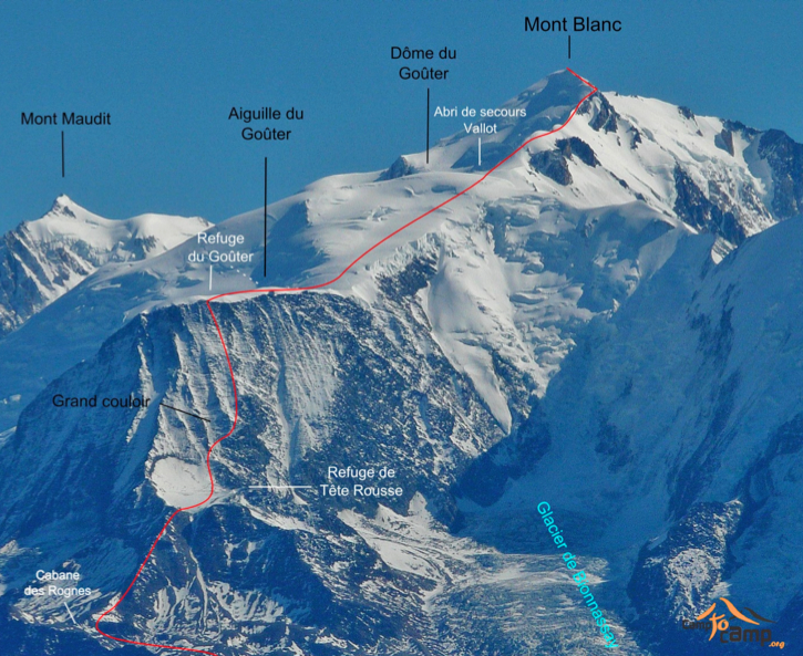 Monte Bianco: la via del GoÃ»ter la piÃ¹ pericolosa delle Alpi